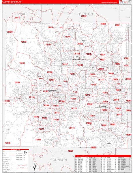 tarrant county zip code map.